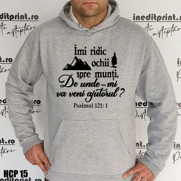 Hanorac Verset Psalmul 121:1 HPC15 XL, Gri