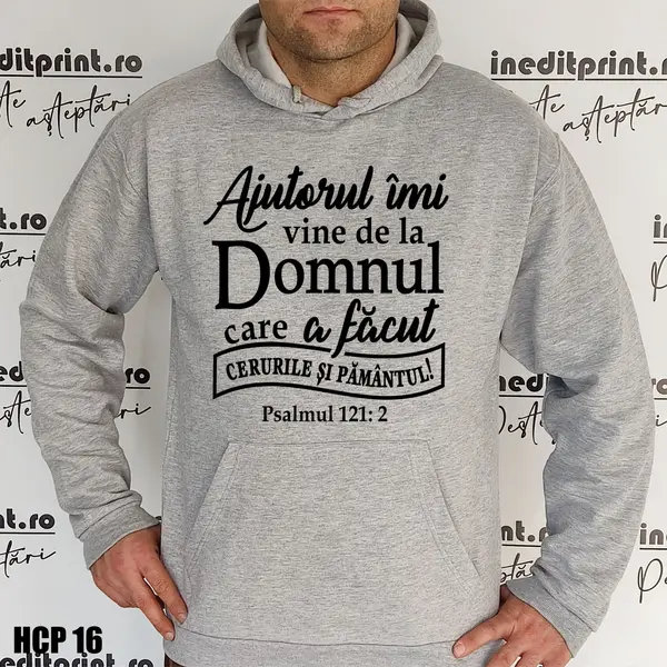 Hanorac Verset Psalmul 121:2 HPC16 XL, Negru