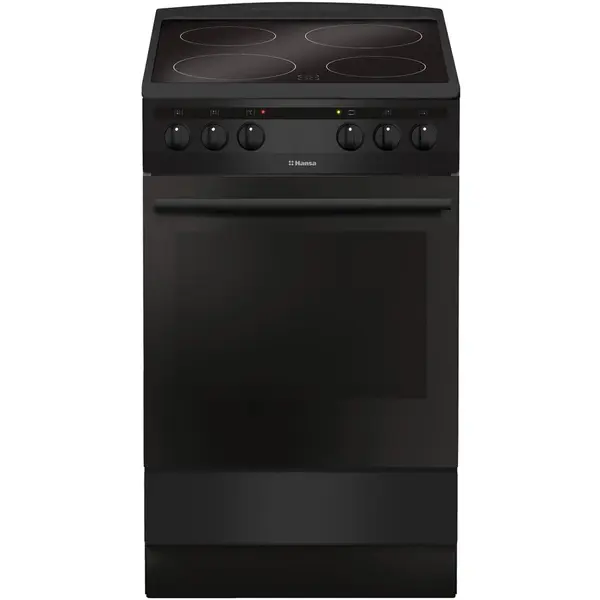 hansa Aragaz Hansa FCCM58088, Plita vitroceramica, 4 zone de gatit, Electric, Grill, Indicator caldura reziduala, Clasa A, 50 cm, Negru