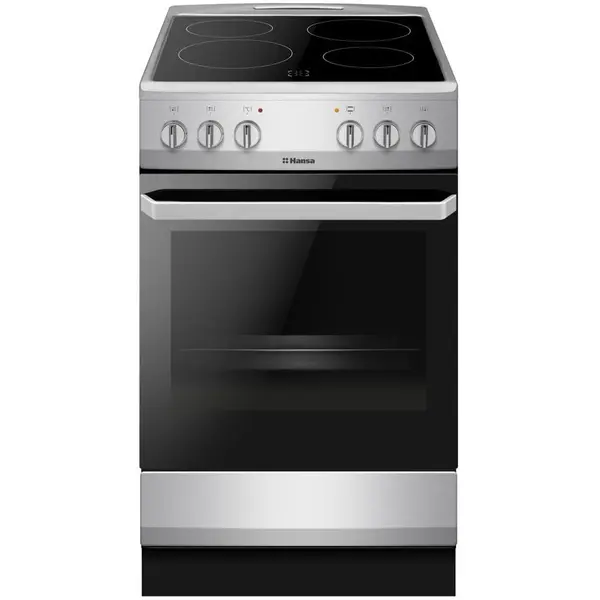 hansa Aragaz Hansa FCCS56069, Vitroceramic, Electric, 4 zone de gatit, 62l, Heat Control, EasyClean, Supergrill, SteamCleaning, Clasa A, Inox