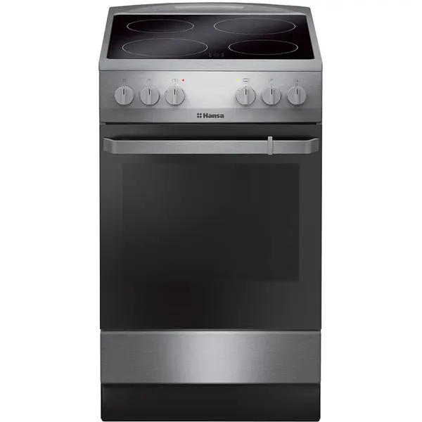 hansa Aragaz Hansa FCCX580009, electric, 4 zone de gatit, cuptor 65 l, Argintiu