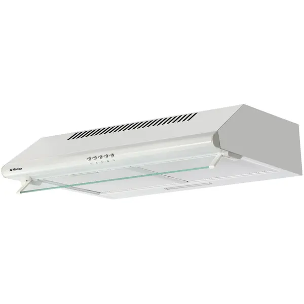 hansa Hota traditionala Hansa OSP6251WH, 60 cm, 400 m3/h, 2 motoare, 2 filtre aluminiu, 3 trepte, evacuare 150mm, iluminare led, 68 dB, Alb