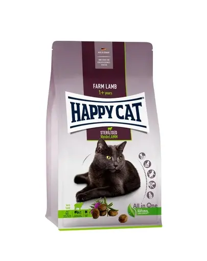 HAPPY CAT Sterilised Hrana uscata pentru pisici de la varsta de 12 luni, cu pasare si miel 4 kg