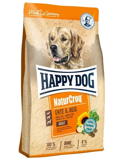 HAPPY DOG NaturCroq Adult hrană uscată câini rață și orez 11 kg