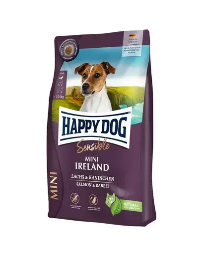 HAPPY DOG Sensible Mini Ireland 4kg somon si iepure hrana pentru caini rasa mica