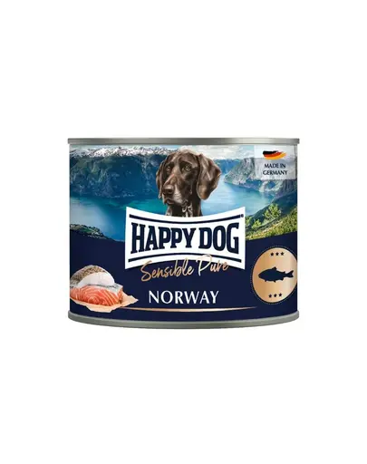 HAPPY DOG Sensible Pure Norway Hrană umedă pentru câini cu pește 200 g