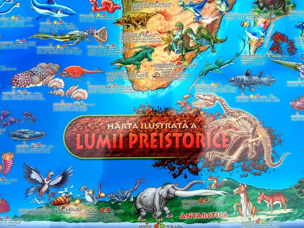 Harta ilustrată a lumii preistorice