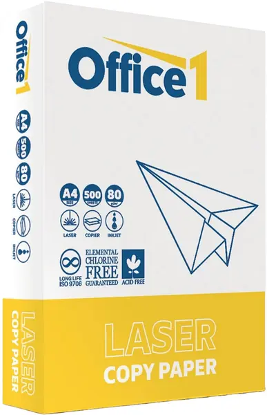 Hârtie de copiere Office 1 - Laser, A4, 80 g/m2, 500 foi