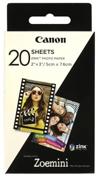 Hartie Foto Canon Zoemini Zink ZP-2030, 5 x 7.6 cm (20 coli)