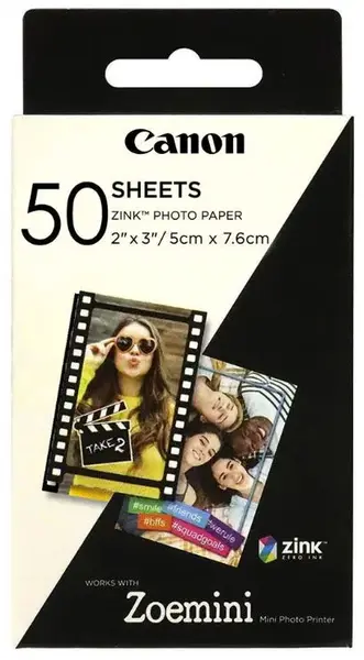 Hartie Foto Canon Zoemini Zink ZP-2030, 5 x 7.6 cm (50 coli)