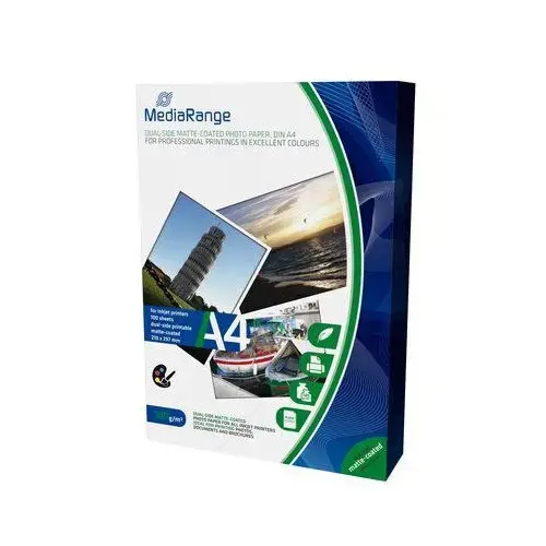 Hartie Foto MediaRange InkJet, Mata Dual Side, A4, 100 coli, 140g