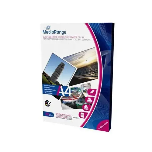 Hartie Foto MediaRange InkJet, mata dual-side, A4, 50 coli, 250g