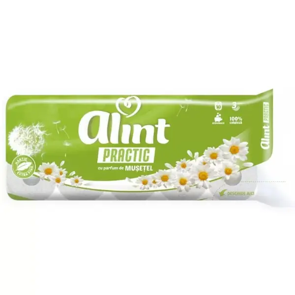 Hartie Igienica Alint Practic, Musetel, 3 Straturi, 10 Role