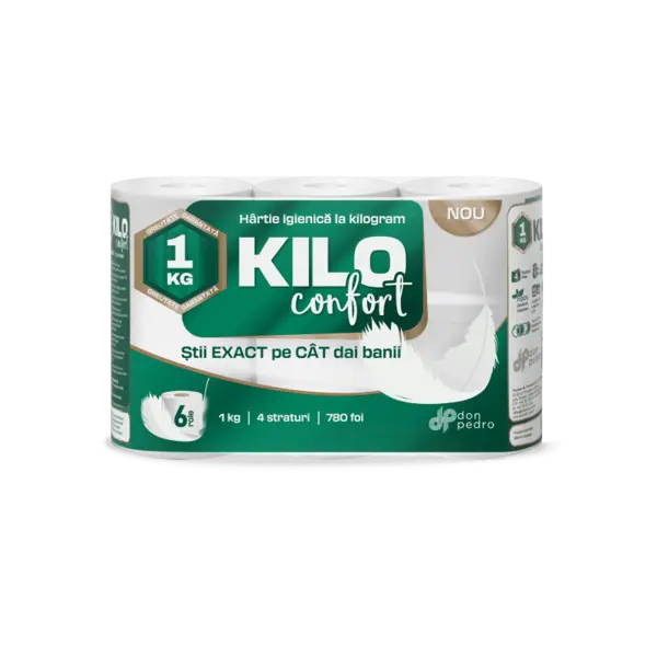 Hartie igienica Kilo 4 straturi1 Kg 6 role/set Hartie igienica Kilo 4 straturi1 Kg 6 role/set