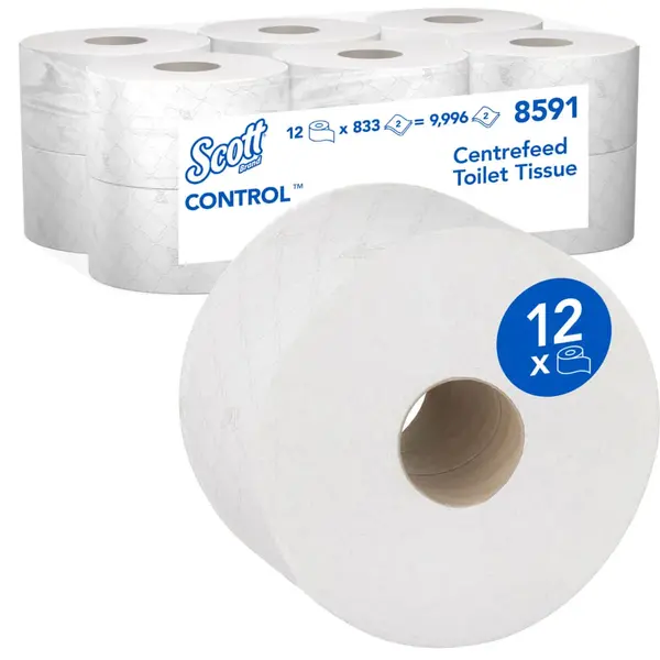 Hartie igienica Scott derulare centrala 2straturi 204m 833portii 12buc/bax Hartie igienica Scott derulare centrala 2straturi 204m 833portii 12buc/bax
