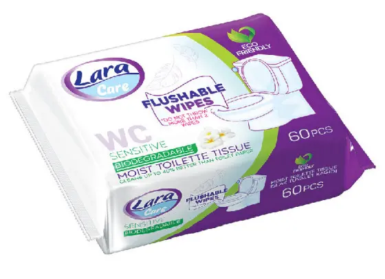 Hârtie igienică umedă Lara Care, 60 buc