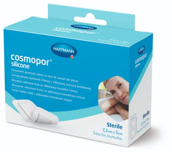 Hartmann Cosmopor Silicone Plasturi autoadezivi 7.2 cm x 5 cm 5 bucati