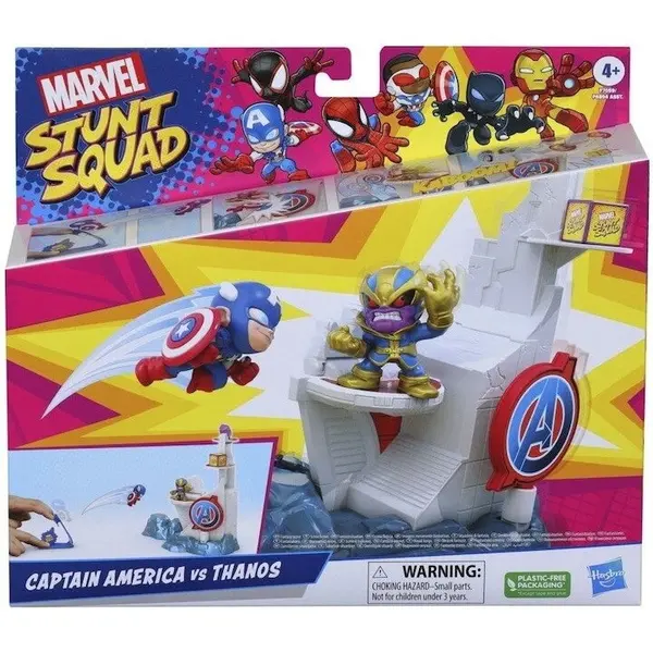HASBRO Set Hasbro Marvel: Echipa de cascadori, Mini set de joc Captain America vs Thanos