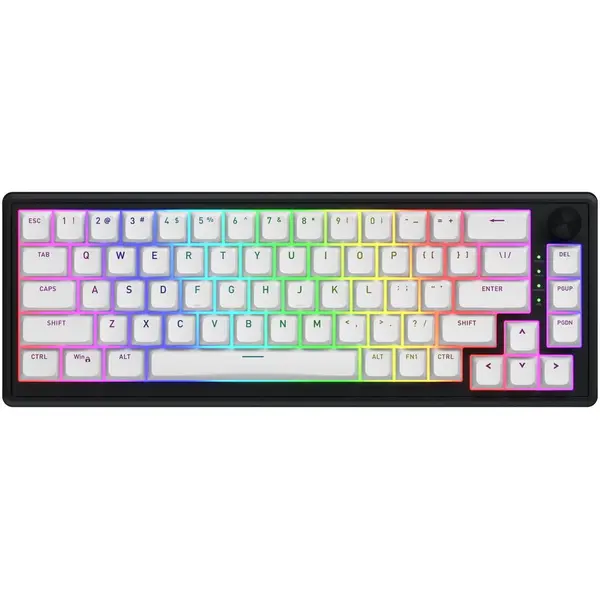 HATOR Tastatura V Hator Skyfall 60, Switch HATOR Aurum Sterling linear, Alb-negru