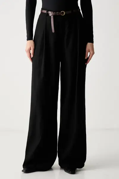 Haveone pantaloni straight pentru femei cu vâscoză
