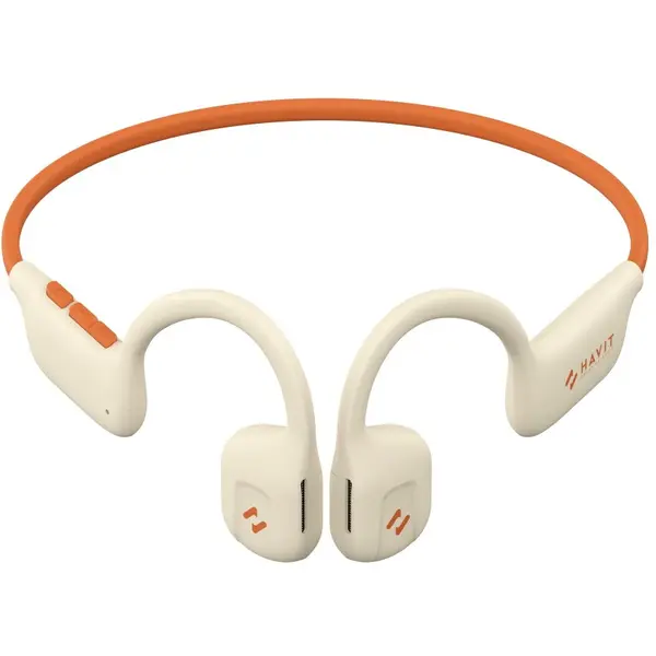 HAVIT Casti bluetooth HAVIT E510BT Freego1 Air, Open-ear, cu sistem de transmitere a sunetului prin aer, Bej