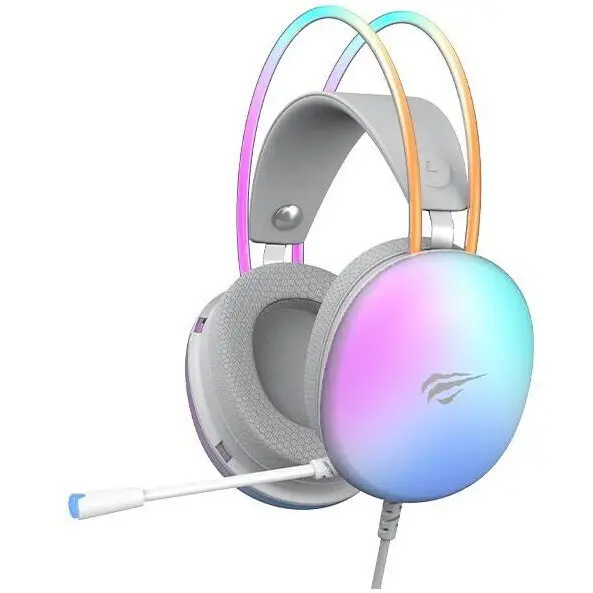 HAVIT Casti cu fir Havit H2037d Gaming, Iluminare RGB, Alb
