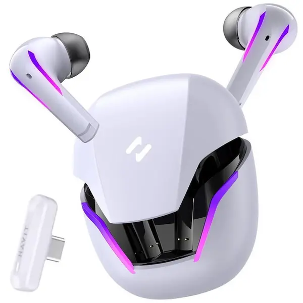HAVIT Casti wireless gaming Havit TW970 - TWS, RGB, in-ear, Bluetooth, Alb