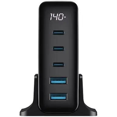 HAVIT Incarcator retea Havit UCLE004 EU - Cinci Porturi 3 x USB-C si 2 x USB-A, Putere 140 W, Negru