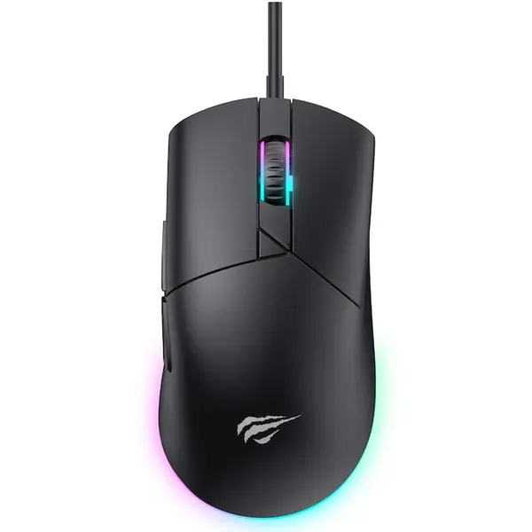 HAVIT Mouse gaming HAVIT MS1038, RGB, 8000 dpi, 7 butoane, USB, Negru