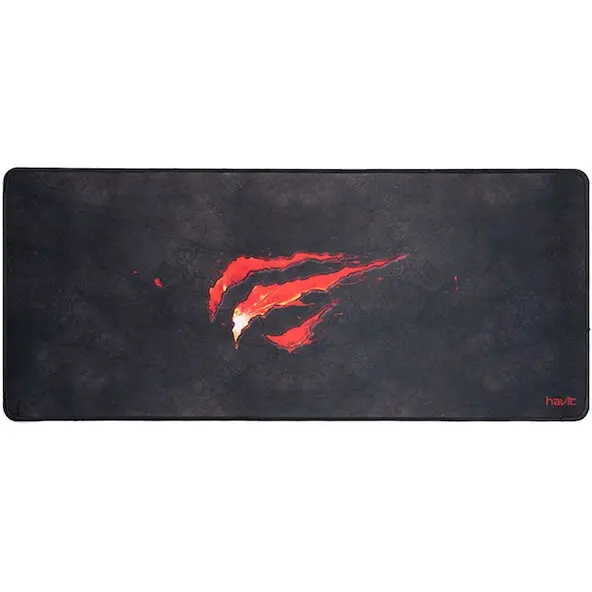 HAVIT Mousepad gaming Havit HV-MP861, Material textil - cauciuc, Antialunecare, Negru-rosu