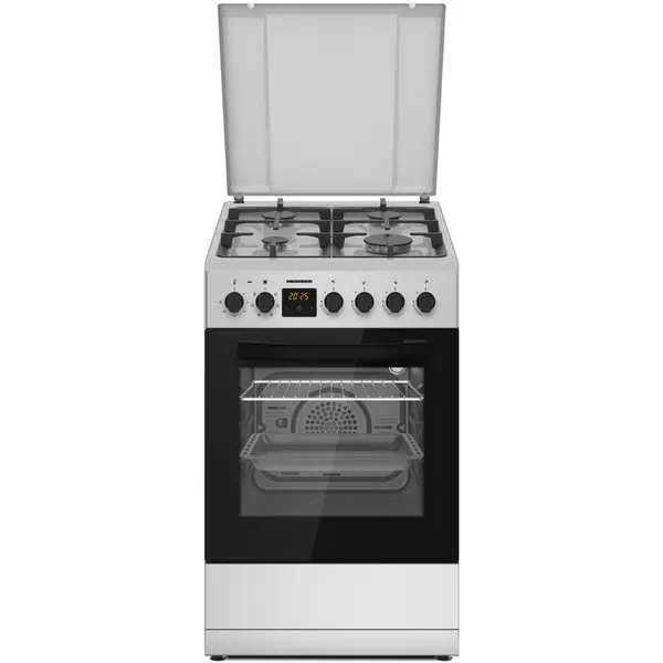 HEINNER Aragaz mixt Heinner, 4 arzatoare, alimentare gaz, cuptor electric, 49.8 cm, argintiu