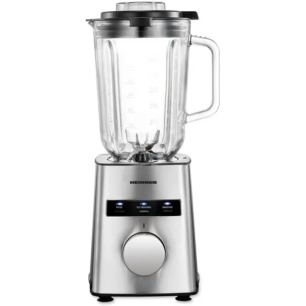 HEINNER Blender de masa Heinner Avallon 800 HBL-HE800SS, 800W, functii: zdrobirea ghetii, Smoothie, Pulse, bol din sticla 1.5L, lame din otel inoxidabil, buton rotativ, protectie la supraincalzire, bol din sticla si lame detasabile, carcasa din inox, Arg