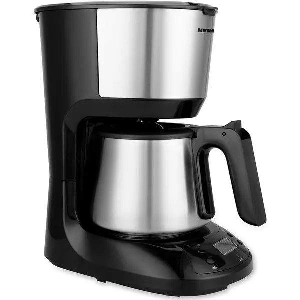 HEINNER Cafetiera digitala Heinner Armoure HCM-D750SSBK, LCD, 1.25L, cana din otel inoxidabil, filtru si portfiltru detasabil, temporizator programabil, functie anti-scurgere, oprire automata, cana si portfiltru lavabile in masina de spalat vase, 750W, N