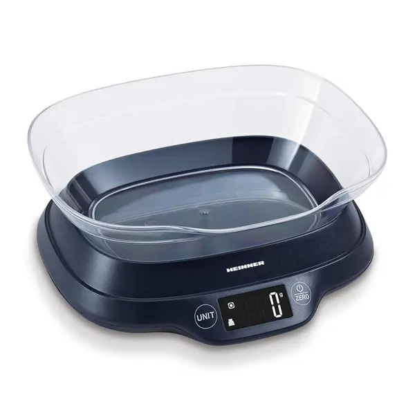 HEINNER Cantar de bucatarie cu bol Heinner HKSB-TC5P, 5 Kg, 1 g, touch control, tara, functie cantarire lichide, display LCD, bol plastic