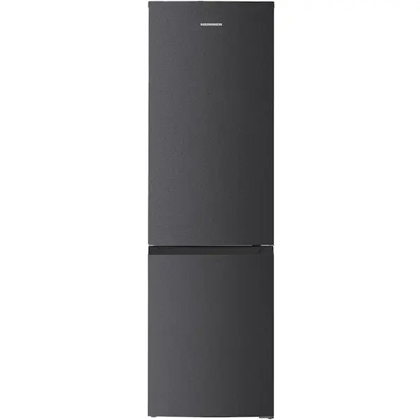 HEINNER Combina frigorifica Heinner HCNF-HM253INVDGE++, 253 l, Clasa E, No frost, Compresor inverter, Control electronic cu termostat ajustabil, Lumina LED, 3 rafturi din sticla frigider, 3 sertare congelator, H 181 cm, Gri antracit texturat