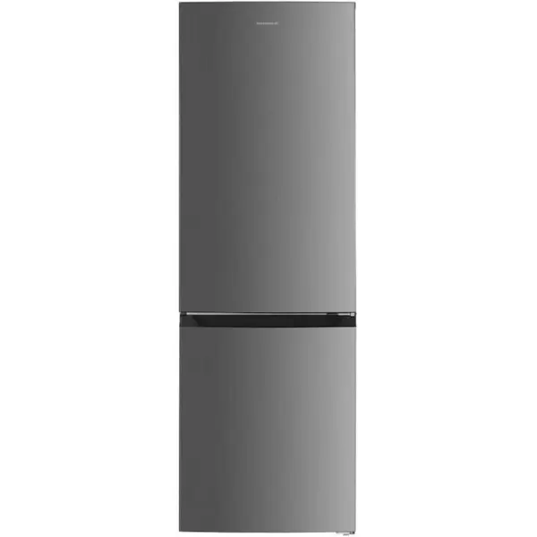 HEINNER Combina frigorifica Heinner HCNF-HM293INVXE++, 293 l, Clasa E, No frost, Compresor Inverter, Control electronic cu termostat ajustabil, Lumina led, 3 rafturi de sticla frigider, 3 sertare congelator, H 185 cm, Inox