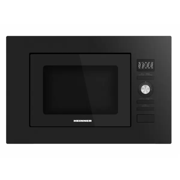 HEINNER Cuptor cu microunde incorporabil HEINNER HMW-MDBI20GDBK, 800 W, 20 l, Grill 1000 W, 5 trepte putere, 8 programe, Platou rotativ 24.5 cm, Negru