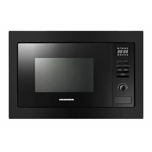 HEINNER Cuptor cu microunde incorporabil HEINNER HMW-MDBI25GDBK, 900 W, 25 l, Grill 1000 W, 5 trepte putere, 10 programe, Platou rotativ 31.4 cm, Negru
