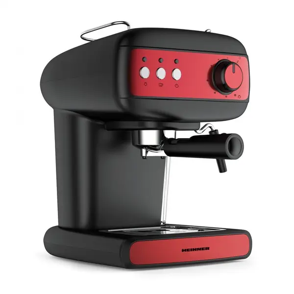 HEINNER Espressor manual Heinner Red Boquette HEM-1100BKRD, 850W, 15 bar, rezervor apa 1.2L, negru/rosu