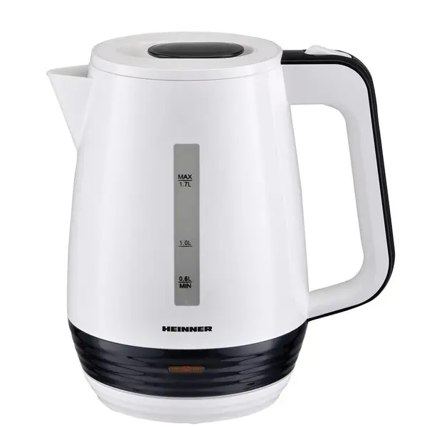 HEINNER Fierbator Heinner HEK-17WH, 1.7 L, element incalzire inox, oprire automata, plastic, Negru/Alb