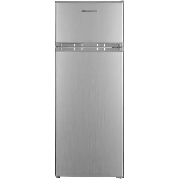 HEINNER Frigider cu doua usi Heinner HF-H2206SE++, 206 l, Clasa E, lumina LED, 3 rafturi de sticla, H 143 cm, Argintiu