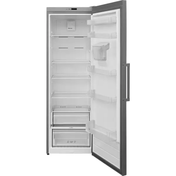 HEINNER Frigider cu o usa Heinner HF-V401NFXWDE++, 389 l, No Frost, Control electronic, Dozator de apa, Iluminare LED, Clasa E, H 186 cm, Inox