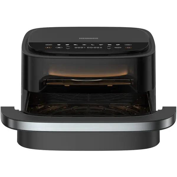 HEINNER Friteuza cu aer cald si cuptor pizza 2 in 1 Heinner pizza EastFry HPAF-B4DC22BK, 2200W, capacitate 4L si 25.4 diametru pizza, control digital, 9 programe presetate, programe presetate, 40-230 grade, timer 60 min, Negru