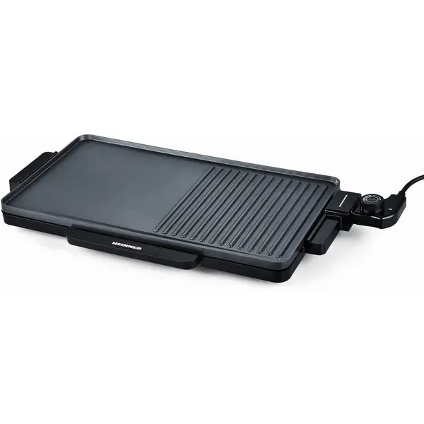 HEINNER Gratar electric Heinner HEG-F2000GT, 2000 W, placa fixa cu invelis antiadeziv, temperatura reglabila, Negru