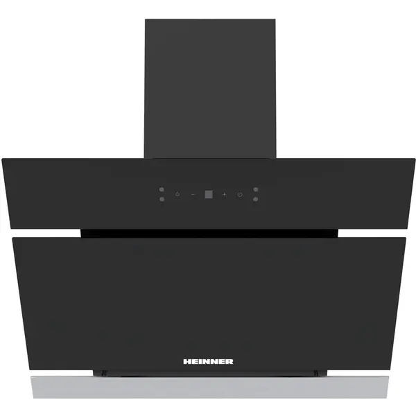 HEINNER Hota decorativa Heinner HDCH-MD620RGBK, 60cm, design inclinata, 620 m³/h, 4 trepte de viteza, motor: 1 x 80w, lumina led: 1x 1.5w, 1 filtru aluminiu, control touch, diametru tub evacuare: 150mm, sticla neagra