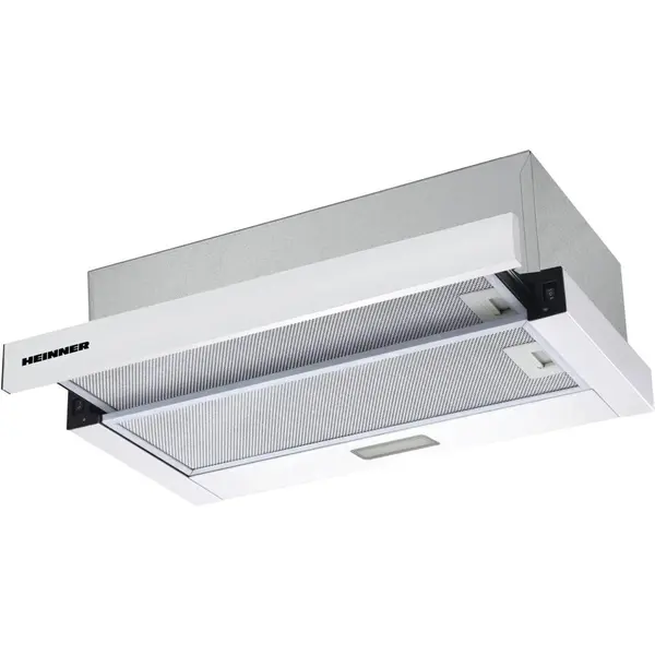 HEINNER Hota incorporabila telescopica Heinner HTCH-F400WH, Putere de absorbtie 358.4 m3/h, 1 motor, Iluminare LED, 59.5 cm, Alb