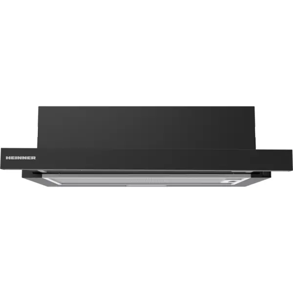 HEINNER Hota telescopica Heinner HTCH-MD400BK, 60cm, 400 m3/h, 2 trepte de viteza, motor: 1 x 45w, lumina led: 1 x 1.5w, 2 filtre aluminiu, diametru tub de evacuare: 150 mm, Negru