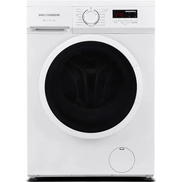 HEINNER Masina de spalat rufe slim Heinner HWM-M8014SMA+++, 8 kg, 1400 rpm, Clasa A, Motor inverter, Display digital, Blocare acces copii, Program Hygine 90°C, Alb
