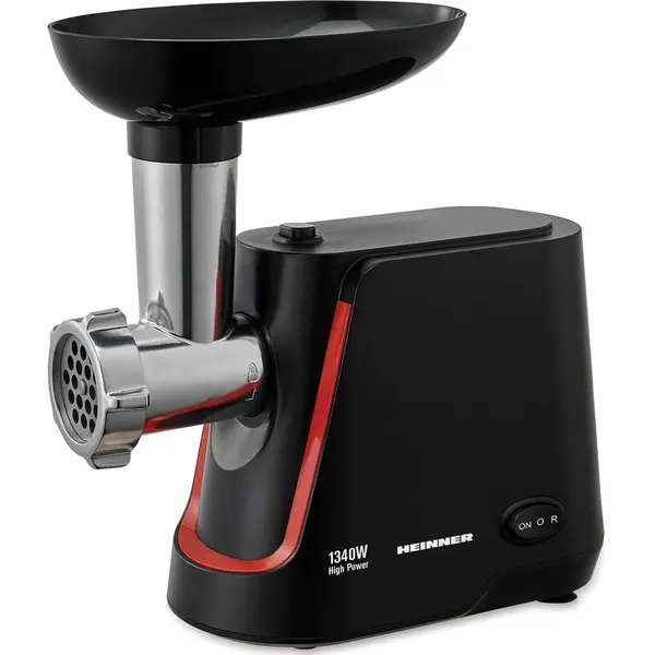HEINNER Masina de tocat Heinner MG-1250BK, 1340 W, 1.5 Kg/Min, 2 site, reverse, accesorii incluse, Negru