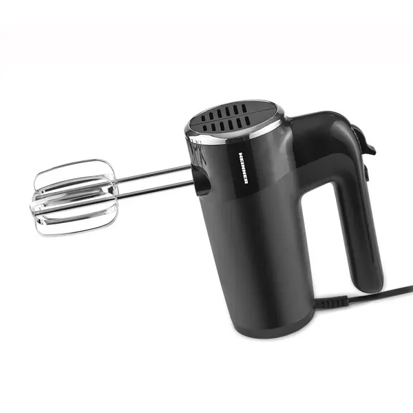 HEINNER Mixer de mana Heinner HM-300BK, 300W, 6 viteze+turbo, 2 seturi accesorii inox, Negru